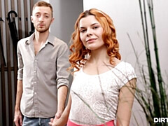 デカ尻, フェラチオ, バック, 自然山雀, 赤毛, ショートヘア, ティーン, オッパイの