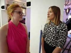 Redhead group of friends play with plugs in their asses while playing with toys - Toys