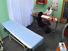 Stockinged euro pussyfucked by lucky doctor