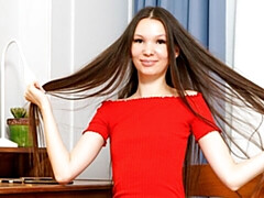 Любители, Жопа, Брюнетки, Пальцем, Натуральные сиськи, Тощие, Соло, Сиськи