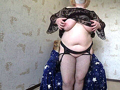 素人, ぽっちゃり, ぽちゃ, デブ, 自家製, 熟年, 淫乱熟女, ストッキング