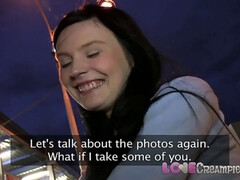 Adorable young Czech teen gets internal cum in back of car