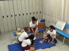 Aziatisch, Pijpbeurt, Japaans, Tiener, Trio