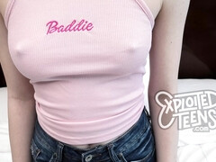 18 jaar, Enthousiasteling, Pijpbeurt, Tepels, Gezichtspunt, Roodharige vrouw, Tiener, Tieten likken