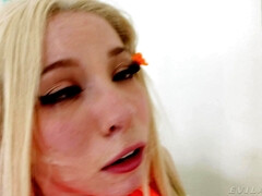 ブロンド, ハードコア, 穴開きパンティ, オマンコ, 馬乗り, 剃毛