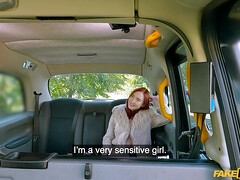 Redhead Slut rides Fake Taxi - Calming Her Nerves with Eva Ray