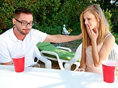 デカ尻, ブロンド, フェラチオ, バック, 自然山雀, アウトドア, ティーン, オッパイの