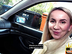 Rubia, Mamada, Coche, Al aire libre, Pov, Público, Realidad, Adolescente