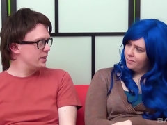 Blonde, Sucer une bite, Fille latino, Tatouage