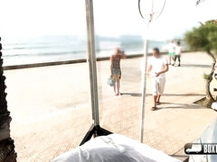 Nana, Plage, Blonde, Massage, Nue  à poil, De plein air, Public, Adolescente