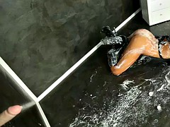 Cum loving euro sprayed with bukkake