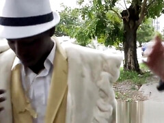 Perverted milf cops make dumb pimp bang them in doggystyle