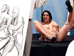 Tetas grandes, Mamada, Morena, Estilo perrito, Pajear, Tacones