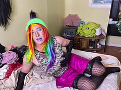 Grosser schwanz, Spermaladung, Süss, Lingerie, Masturbation, Transfrau, Dürr, Solo
