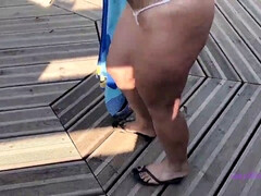 美人, ブロンド, フェラチオ, バック, アウトドア, 馬乗り, フェラする, オッパイの