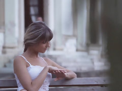 Gina Gerson riding a big cock & gulping down cum outdoors