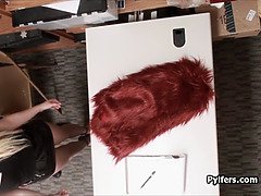 Leie, Blondine, Blasen, Geschnappt, Hd, Büro, Realität, Jungendliche (18+)