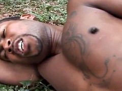 Anaal, Zwart, Sperma shot, Zwart, Hardcore, Likken, Spier, Buiten