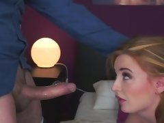 After sucking him off, the ginger babe impaled herself on his cock