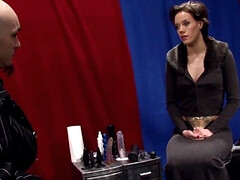 美女, 茶髪の, フェティッシュ, グローブ, 下着, オマンコ, ショートヘア, ストッキング