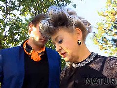 フェラチオ, エロ熟女, お婆さん, なめる, 熟年, オマンコ, ストッキング