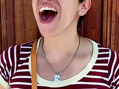 Quickie! Going for a Walk with a Cum Mouthful!