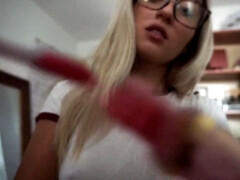 Leie, Arsch, Tussi, Blondine, Fetisch, Pov, Solo, Student