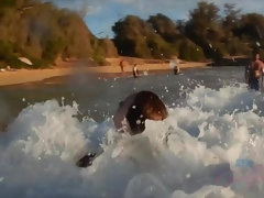 You take Danni for a day at the nude beach.