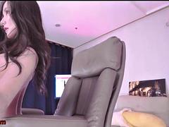 Enthousiasteling, Aziatisch, Mooi, Grote mammen, Koreaans, Ondergoed, Masturbatie, Alleen