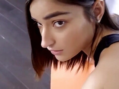 Mamada, Morena, Clásico, Estilo perrito, Natural, Afeitado, Ducha, Tetas