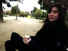 Cute brunette teen agrees to do anal outdoor