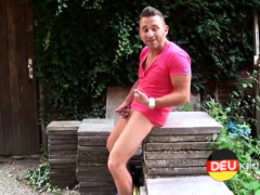 Amateur, Rubia, Morena, Corridas, Europeo, Alemán, Al aire libre, Trio