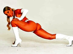 アナル, 舐める尻, デカ尻, ブーツ, バック, 手コキする, ラティーナ, 淫乱熟女