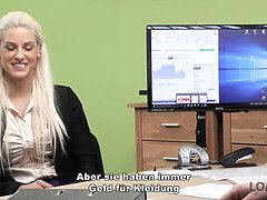 Kont, Blond, Pijpbeurt, Rondborstig, Europees, Hd, Kantoor, Stiefmoeder