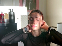 Amateur, Sucer une bite, Gorge profonde, Queue, Petite amie, Pov, Rousse roux, Adolescente