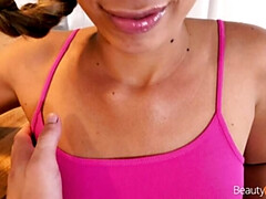 Sucer une bite, Brunette brune, Hard, Hd, Chatte, Rasée, Adolescente, Nénés