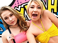 Zelda Morrison and her GF show their assholes and fuck too