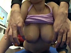 アジア人, 美女, デカパイ, 中出し, イく瞬間, 手コキする, 日本人, 馬乗り