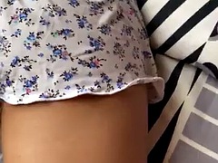 I quickly fuck my girlfriends tight little vagina in her parents room