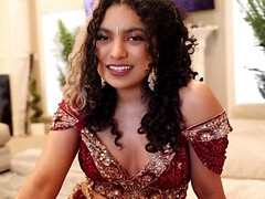 Experience the ultimate POV handjob experience with your Desi Best Friend - HD porn with a big ass and a busty brunette