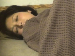 Japanese slut rubs vagina