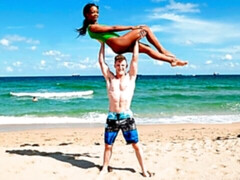 Beautiful big-boobed ebony Sierra Simmons jumps on a long penis