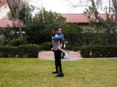 デカパイ, フェラチオ, 巨乳な, チン, 黒人, なめる, オマンコ, ティーン