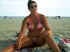 Plage, Bikini, Public, Chatte