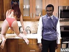 デカ尻, 黒人, フェラチオ, バック, 毛深い, 異人種間, 赤毛, ティーン