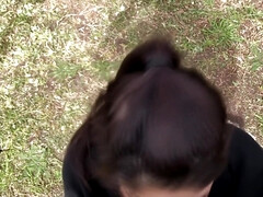 Leie, Schönheit, Grosser schwanz, Braunhaarige, Handjob, Hd, Nippel, Im freien
