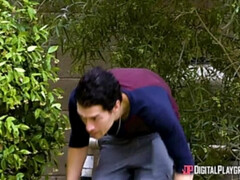 アメリカ人, 舐める尻, デカチン, カップル, アウトドア, ショートヘア, タトゥー, 濡れ