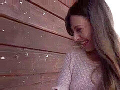 フェラチオ, 茶髪の, イく瞬間, チェコ, オーガズム, アウトドア, 公共, 現実