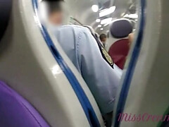 Amateur, Cfnm, Masturbación, Al aire libre, Público, Coño, Tren, Voyeur