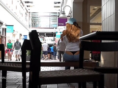 Hot MILF with big tits Downblouse in Public